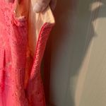 Free People  lined crochet open back sleeveless mini dress in coral Photo 9