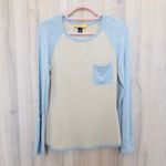 St. John  Womens Baseball Tee Sz S Beige Grey Long Sleeve Minimalist Quiet Luxury Photo 1