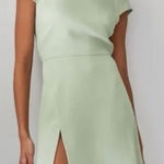 Aritzia Babaton Hamptons Mini Dress Short Sleeve Cut Out Sage Green Size 0 Photo 0