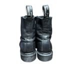 Dr. Martens Black Mono Lace Up Boots Sz 7 Virginia Leather 24479 Women's #S111-3 Photo 2
