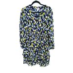 London Times Fit & Flare Long Sleeve Polka Dot Dress Plus 14W Black Blue Photo 1