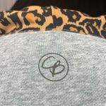 celestial Bodiez Gray Leopard Print Hooded Cropped Sweatshirt Size Medium Gray Photo 8