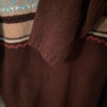 Erika  Y2K chenille sweater brown with pattered stripes & rolled collar. Photo 4