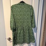 Tuckernuck  Royal Green Floral Print Button Front Mini Shirt Dress | M Photo 5