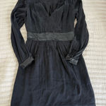 Milly Black Silk Lamb Leather Cuff & Belt Long Sleeve Mini Dress 6 Party LBD Photo 0