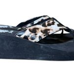 Yellow Box  Women's Leopard Print Y2K Wedge Heel Flipflops Size 8 Photo 3