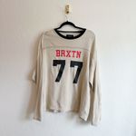 Brixton | "Brxton‎ 77" 100% Cotton Knit Long Sleeve Shirt in Tan & Black, Medium Brown Photo 1