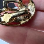 Trifari Signed Blue Enamel Clip On Earrings Gold Tone Photo 6