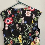 7th Avenue Design Studio Womens Black Floral Zipper Vest Size Medium Photo 3