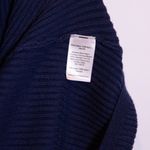 Vineyard Vines Ribbed Ruffle Cotton Silk Knit Pullover Deep Bay Blue Sweater S Photo 2