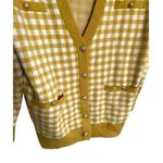 Joie  Womens M Oversized Butter Yellow Gingham Cardigan Preppy Academia Grandpa Photo 3