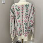 Haptics by Holly Harper ALL‎ FOR LOVE IVORY JACQUARD VERTICAL FLORAL CARDIGAN 2X Pink Photo 2