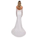 Lulus Sheer Sleeve Off the Shoulder Wedding Dress NWT Size XS Photo 1