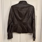 Black Rivet Vintage Like New  Ruched Front Leather Jacket Photo 1