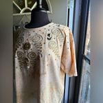 Vintage Art Wear puff paint celestial charm tie dye tunic tshirt dress, size OS Gold Photo 4