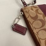 Coach Leather Small Wristlet Logo with Magenta Accent Zipper Photo 2