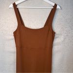 Good American Rust Brown 90s Tank Midi Dress Double Lined Slimming Size 2 Photo 2