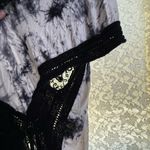 JODIFL Black and White Fringe tie dye kimono Cardigan OSFM like new Photo 3