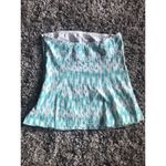 J.Crew  Tub Top Sz 4 Strapless teal ivory empire waist lined side zipper 12643 Photo 9