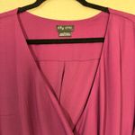 City Chic  Purple Chiffon Side Tie Wrap V-Neck Top Kimono Sleeves Size Large Photo 3