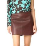 Diane Von Furstenberg Leather Miniskirt Size M Chestnut/Black $468.00 Pre-loved Photo 1