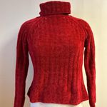SO Vintage Women’s Red Velour Chenille  
Turtleneck Sweater size M Photo 1