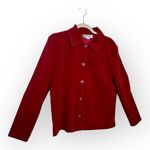 Briggs New York Briggs Red Faux Suede Button Front Shirt Jacket Vintage Y2K Quiet Luxury S Photo 1
