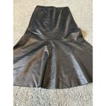Dana Buchman  Women's Black Leather Fit and Flare Skirt Size 8 Photo 1