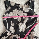 Vintage Mulberry Silk Sz 8 Jesire Black Cream Floral Midi Dress Square Neckline Photo 8