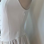ZARA Solid White Drop Waist Sleeveless Button Front Dress Photo 3
