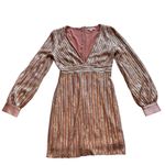 Honey Punch Chic Appeal Blush Sparkle Sequin Long Sleeve Mini Dress Size S EUC Photo 6