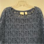 Chico's  Blue Crochet Shirt 0 XS Photo 1