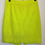 J.Crew No. 2 Pencil Skirt in Neon Kiwi Green Eyelet Lace 4 Photo 0