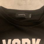 MINKPINK  Black "Vodka & Vogue" Graphic Crew Neck Cropped Sweatshirt Size L Photo 3