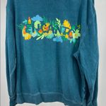 Disney  Encanto L teal lightweight graphic Sweatshirt tropical vacation floral Photo 2