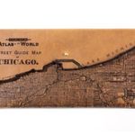 Tactile Craftworks Chicago Map Clutch Brown Photo 0
