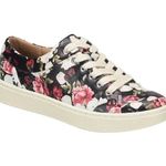Sofft Sanders Floral Leather Sneakers Black White Pink Multicolor Size 7 Photo 0
