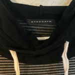 Staccato Striped Hoodie Top Elbow Patch Long Sleeve Pullover Women’s Size Medium Photo 2
