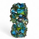 Handcrafted Blue and Green Sea Life Beaded Bracelet Photo 1
