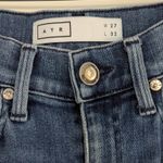 AYR The Riser Jeans – Size 27 x 32 – Mid Wash Raw Hem – Made in USA Photo 4