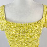 Lush Clothing New Lush Printed Puff Sleeve Smocked Crop Top  Photo 4