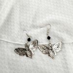 Death Head Moth Earrings, Dangle Earrings, Witchy Jewelry, Halloween Earrings Silver Photo 1