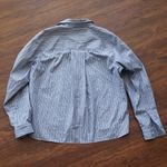 Frank & Eileen Women's Light Blue Striped Chic Feminine Oversized Dress Shirt M Photo 5