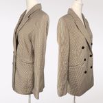 Joie  Brown Plaid Double Breasted Blazer Size Small Photo 4