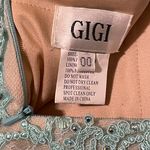 La Femme Gigi by Sleeveless Mock 2 Piece All Over Lace Dress Sheer Midriff Aqua Mint Blue 00 Photo 16