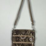Kipling AC7905 Keiko Crossbody Bag Nylon Tan/Brown Tonal Snake Print bag Photo 1