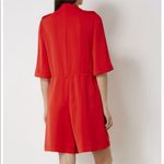 Karen Millen  Wrap Front Romper Playsuit Size 4 Red Short Sleeve Tailored Chic Photo 3