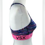 Victoria’s Secret VSX SPORT Pink Multicolor Striped Sports Bra Medium Blue Photo 6