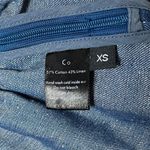 CO Francois Girbaud blue denim chambray square neck peplum cami blouse top Size XS Photo 3