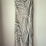 MISA Los Angeles  Persephone Gray Abstract Zebra One Shoulder Maxi Dress S Photo 4